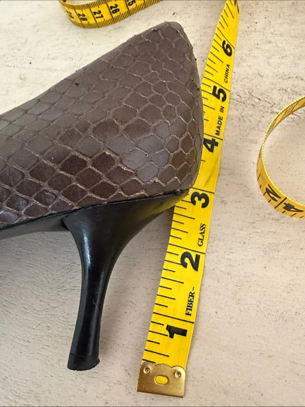 Nine West Gray Snakeskin-Textured Pointed Toe Pumps